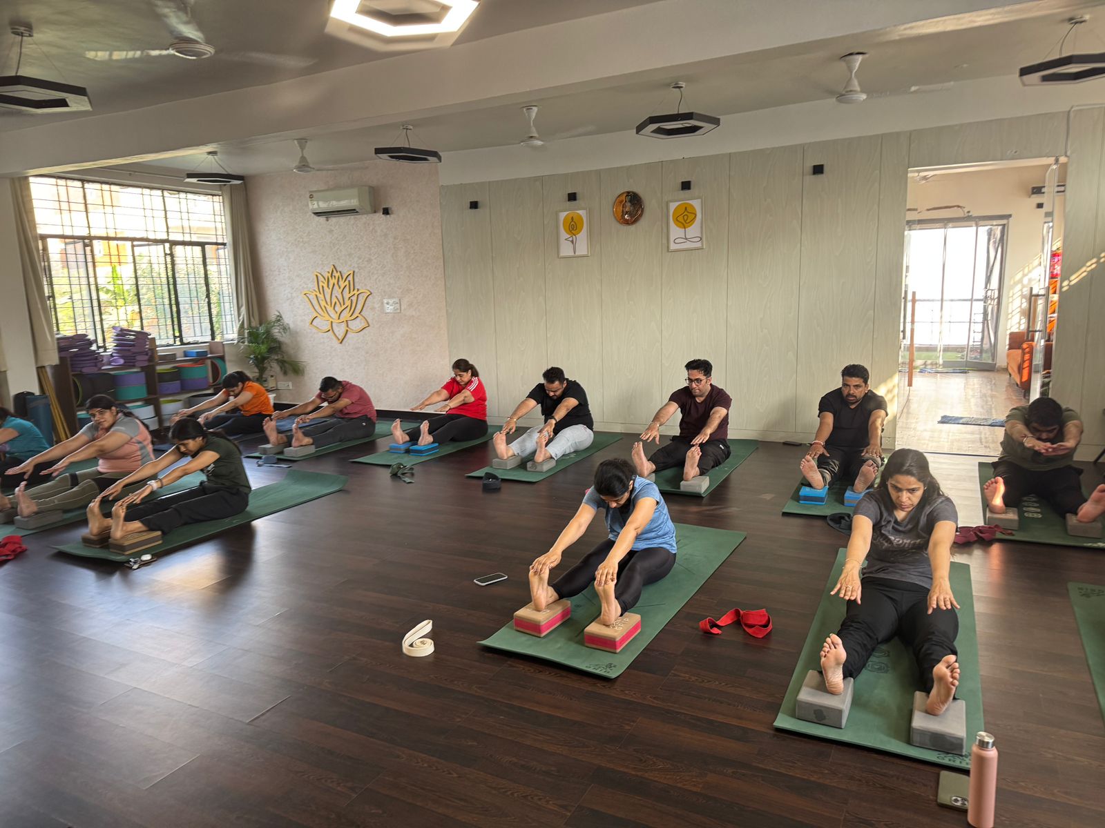 A Hatha yoga class at the Zelosity studio